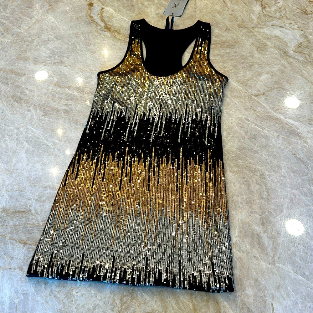 Sequined Mini Dress - GUESS by Marciano - Festive Cocktail Dress -New Years - XS